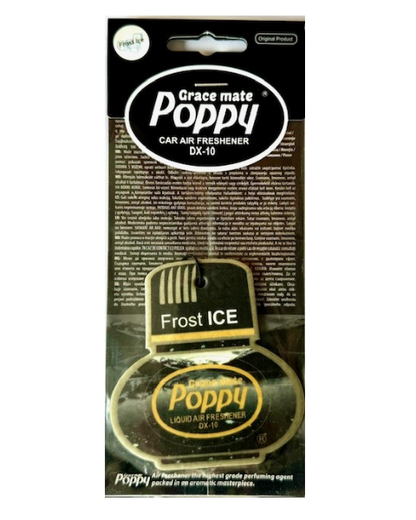 Poppy Grace Mate Classic Cardboard Car Airfreshener | FROST ICE