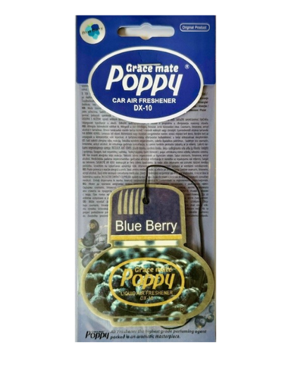 Poppy Grace Mate Classic Cardboard Car Airfreshener | BLUEBERRY