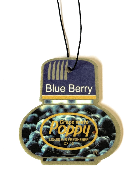 Poppy Grace Mate Classic Cardboard Car Airfreshener | BLUEBERRY