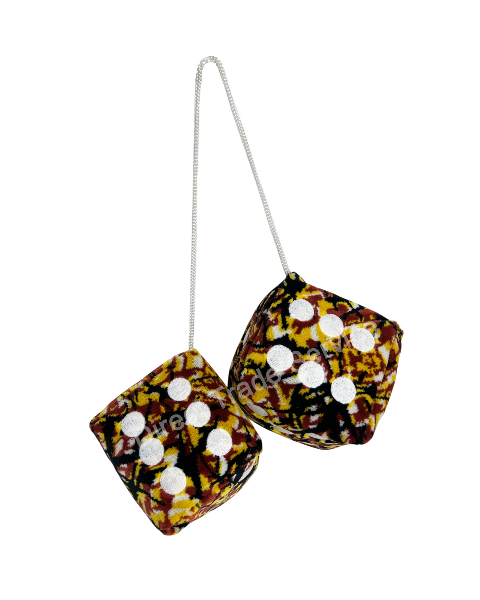 Danish plush dice 10 x 10 cm Yellow