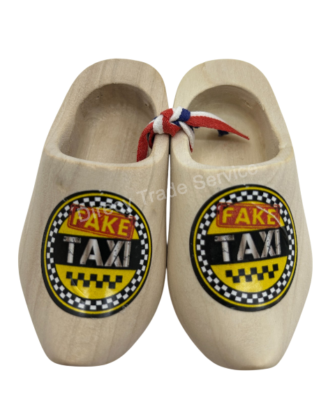 Mini Wooden Clogs Fake Taxi Yellow