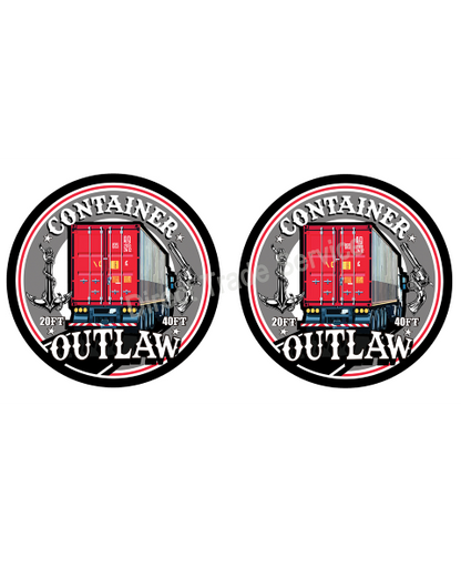 Door step sticker set Container Red