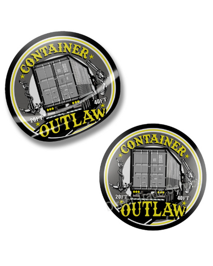 Door step sticker set Container grey yellow