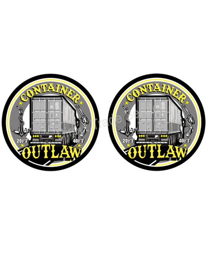 Door step sticker set Container grey yellow